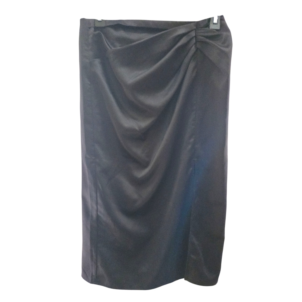 Ro & De Black Draped Pencil Skirt